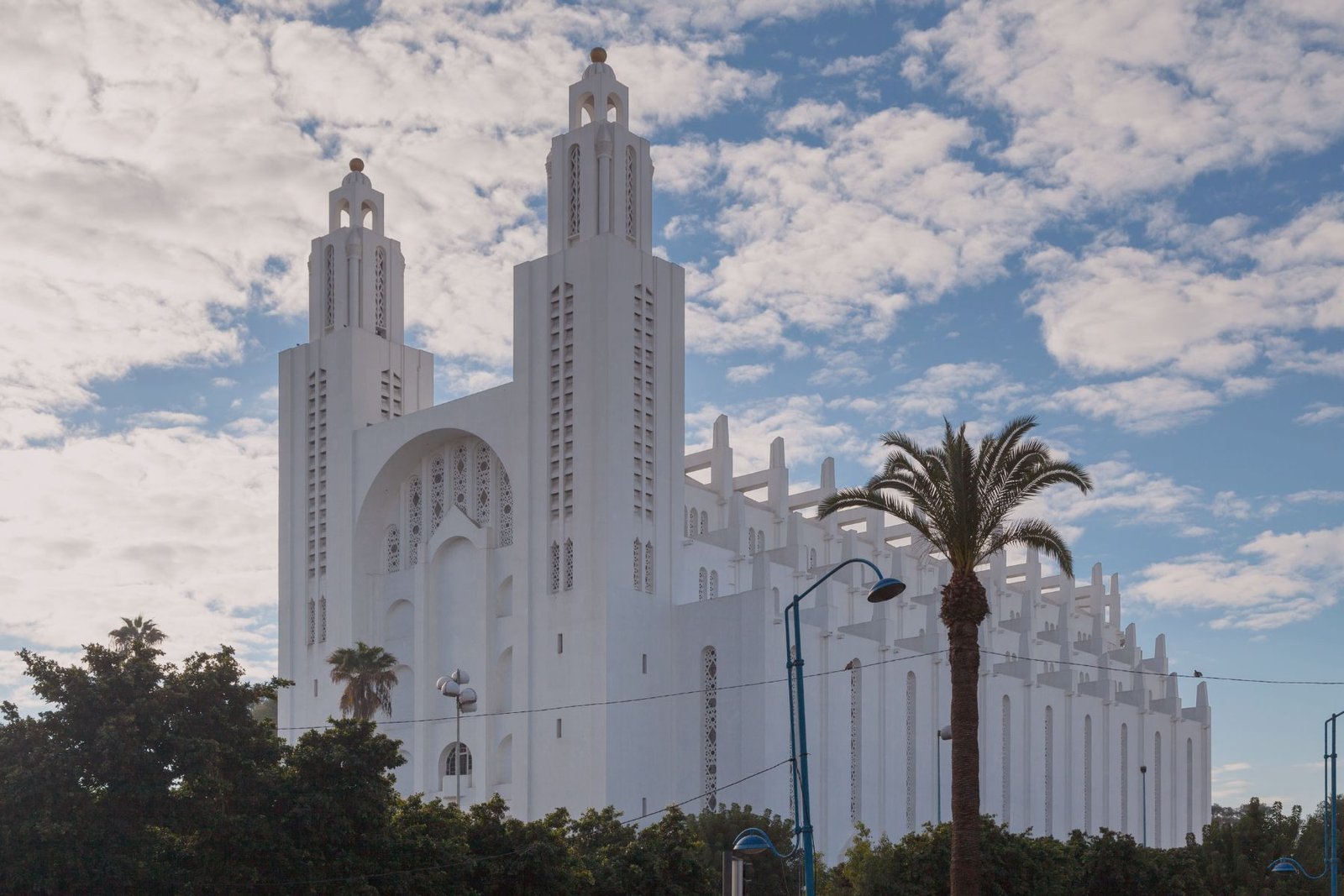 Exterior facade of the Church of the Sacred Heart of Jesus in Casablanca